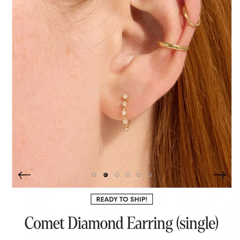 Catbird Gold Comet Diamond Earring (Single) - Picture 1 of 6